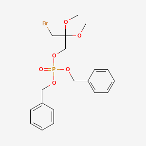 Phosphoric acid, 3-bromo-2,2-dimethoxypropyl bis(phenylmethyl) ester