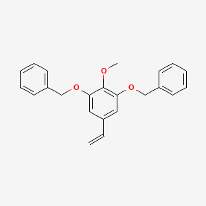 molecular formula C23H22O3 B12555407 Benzene, 5-ethenyl-2-methoxy-1,3-bis(phenylmethoxy)- CAS No. 177608-41-2