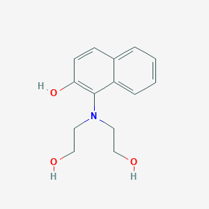 molecular formula C14H17NO3 B12555431 1-[Bis(2-hydroxyethyl)amino]naphthalen-2-ol CAS No. 143329-09-3