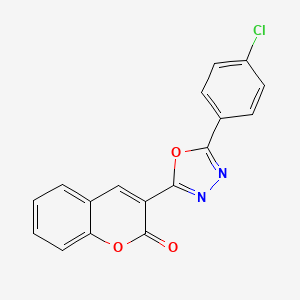 2H-1-Benzopyran-2-one, 3-[5-(4-chlorophenyl)-1,3,4-oxadiazol-2-yl]-