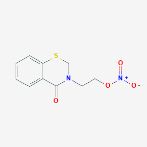 molecular formula C10H10N2O4S B12555642 2H-1,3-Benzothiazin-4(3H)-one, 3-[2-(nitrooxy)ethyl]- CAS No. 143248-72-0