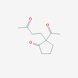 molecular formula C11H16O3 B12555652 Cyclopentanone, 2-acetyl-2-(3-oxobutyl)- CAS No. 191793-21-2