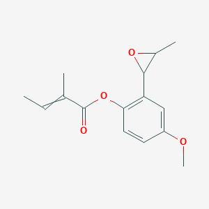 molecular formula C15H18O4 B12555676 2-Butenoic acid, 2-methyl-, 4-methoxy-2-(3-methyloxiranyl)phenyl ester CAS No. 159516-20-8