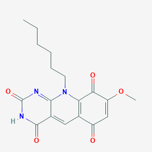 Pyrimido[4,5-b]quinoline-2,4,6,9(3H,10H)-tetrone, 10-hexyl-8-methoxy-