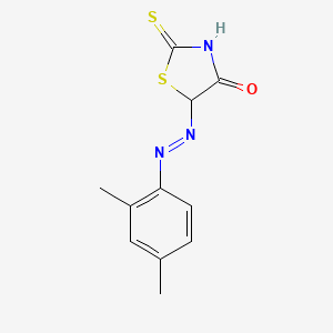 molecular formula C11H11N3OS2 B12555749 5-[(E)-(2,4-Dimethylphenyl)diazenyl]-2-sulfanylidene-1,3-thiazolidin-4-one CAS No. 189291-69-8