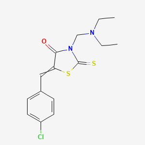 5-[(4-Chlorophenyl)methylidene]-3-(diethylaminomethyl)-2-sulfanylidene-1,3-thiazolidin-4-one