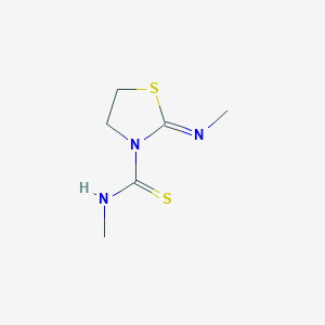 molecular formula C6H11N3S2 B12555770 3-Thiazolidinecarbothioamide, N-methyl-2-(methylimino)-, (2Z)- CAS No. 188643-07-4