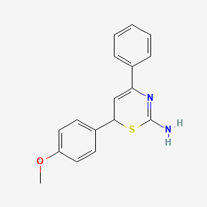 molecular formula C17H16N2OS B12555802 6H-1,3-Thiazin-2-amine, 6-(4-methoxyphenyl)-4-phenyl- CAS No. 145353-39-5