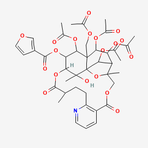 [20,22,23,25-Tetraacetyloxy-21-(acetyloxymethyl)-26-hydroxy-3,15,26-trimethyl-6,16-dioxo-2,5,17-trioxa-11-azapentacyclo[16.7.1.01,21.03,24.07,12]hexacosa-7(12),8,10-trien-19-yl] furan-3-carboxylate