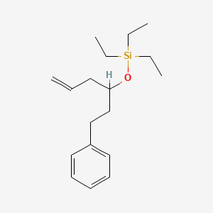 molecular formula C18H30OSi B12555820 Silane, triethyl[[1-(2-phenylethyl)-3-butenyl]oxy]- CAS No. 183955-08-0