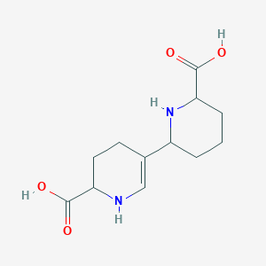 molecular formula C12H18N2O4 B12555823 5-(6-Carboxypiperidin-2-yl)-1,2,3,4-tetrahydropyridine-2-carboxylic acid CAS No. 142759-11-3