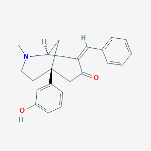 molecular formula C22H23NO2 B1255589 (1S,5S,8Z)-8-benzylidene-5-(3-hydroxyphenyl)-2-methyl-2-azabicyclo[3.3.1]nonan-7-one 