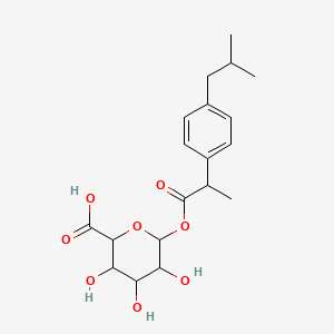 molecular formula C19H26O8 B1255595 3,4,5-Trihydroxy-6-[2-[4-(2-methylpropyl)phenyl]propanoyloxy]oxane-2-carboxylic acid 