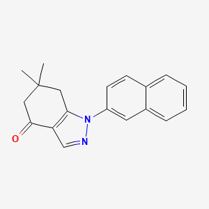 molecular formula C19H18N2O B12555978 6,6-Dimethyl-1-(naphthalen-2-yl)-1,5,6,7-tetrahydro-4H-indazol-4-one CAS No. 183874-90-0