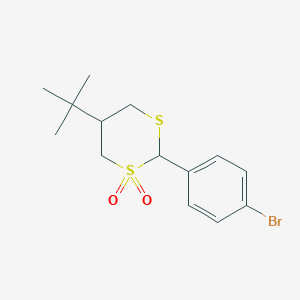 molecular formula C14H19BrO2S2 B12556122 2-(4-Bromophenyl)-5-tert-butyl-1lambda~6~,3-dithiane-1,1-dione CAS No. 144525-78-0