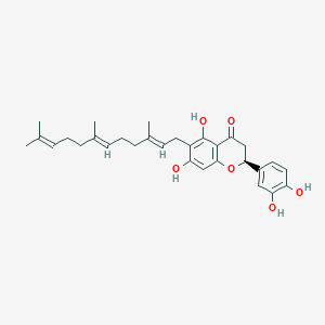 molecular formula C30H36O6 B1255614 6-Farnesyl-3',4',5,7-tetrahydroxyflavanone 