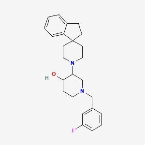 1-[(3-Iodophenyl)methyl]-3-spiro[1,2-dihydroindene-3,4'-piperidine]-1'-ylpiperidin-4-ol