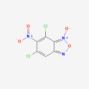 molecular formula C6HCl2N3O4 B12556172 5,7-Dichloro-6-nitro-1-oxo-2,1lambda~5~,3-benzoxadiazole CAS No. 173159-48-3