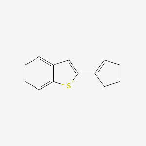 molecular formula C13H12S B12556179 2-(Cyclopent-1-en-1-yl)-1-benzothiophene CAS No. 147299-23-8