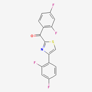 molecular formula C16H7F4NOS B12556238 Methanone, (2,4-difluorophenyl)[4-(2,4-difluorophenyl)-2-thiazolyl]- CAS No. 194491-59-3