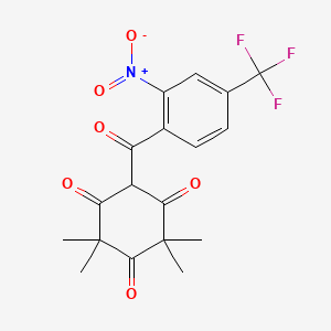 molecular formula C18H16F3NO6 B1255624 2-[2-Nitro-4-(trifluoromethyl)benzoyl]-4,4,6,6-tetramethylcyclohexane-1,3,5-trione 