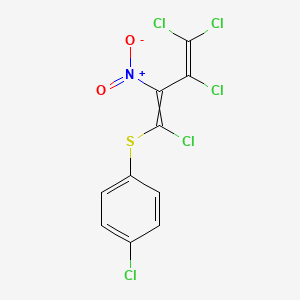 molecular formula C10H4Cl5NO2S B12556241 1-Chloro-4-[(1,3,4,4-tetrachloro-2-nitrobuta-1,3-dien-1-yl)sulfanyl]benzene CAS No. 168139-92-2