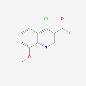 molecular formula C11H7Cl2NO2 B12556258 4-Chloro-8-methoxyquinoline-3-carbonyl chloride 