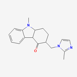 molecular formula C18H21N3O B1255626 9-methyl-3-[(2-methyl-1-imidazolyl)methyl]-2,3,4a,9a-tetrahydro-1H-carbazol-4-one 