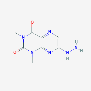 molecular formula C8H10N6O2 B12556289 7-Hydrazinyl-1,3-dimethylpteridine-2,4(1H,3H)-dione CAS No. 168428-49-7