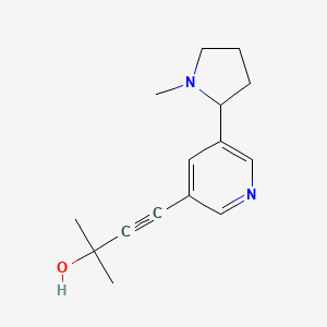 molecular formula C15H20N2O B12556309 3-Butyn-2-ol, 2-methyl-4-[5-(1-methyl-2-pyrrolidinyl)-3-pyridinyl]- CAS No. 179120-73-1