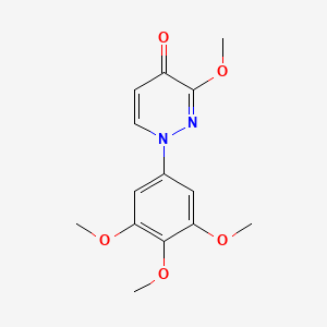 molecular formula C14H16N2O5 B12556360 4(1H)-Pyridazinone, 3-methoxy-1-(3,4,5-trimethoxyphenyl)- CAS No. 146824-90-0