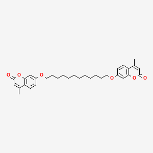 molecular formula C32H38O6 B12556361 7,7'-[Dodecane-1,12-diylbis(oxy)]bis(4-methyl-2H-1-benzopyran-2-one) CAS No. 189950-96-7