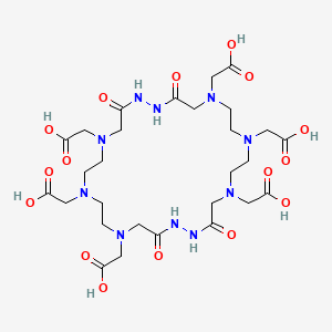 molecular formula C28H46N10O16 B12556396 2,2',2'',2''',2'''',2'''''-(3,13,16,26-Tetraoxo-1,2,5,8,11,14,15,18,21,24-decaazacyclohexacosane-5,8,11,18,21,24-hexayl)hexaacetic acid CAS No. 143134-75-2