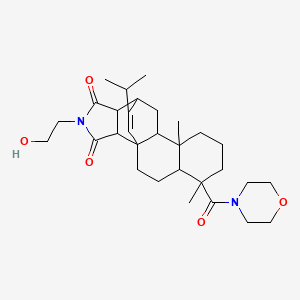 15-(2-Hydroxyethyl)-5,9-dimethyl-5-(morpholine-4-carbonyl)-19-propan-2-yl-15-azapentacyclo[10.5.2.01,10.04,9.013,17]nonadec-18-ene-14,16-dione