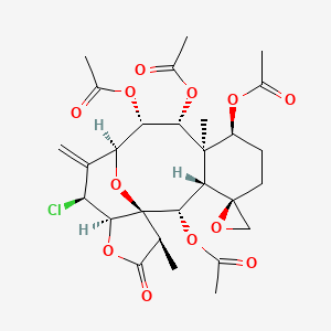 [(1R,2S,3S,4R,7S,8R,9R,10S,11S,13S,14R,17R)-2,9,10-triacetyloxy-13-chloro-8,17-dimethyl-12-methylidene-16-oxospiro[15,18-dioxatetracyclo[9.6.1.01,14.03,8]octadecane-4,2'-oxirane]-7-yl] acetate