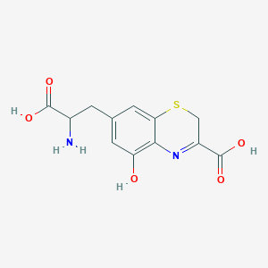 molecular formula C12H12N2O5S B1255671 7-(2-amino-2-carboxyethyl)-5-hydroxy-2H-1,4-benzothiazine-3-carboxylic acid 