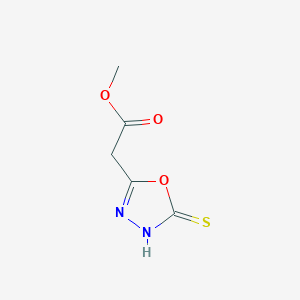 molecular formula C5H6N2O3S B12556931 Methyl (5-sulfanylidene-4,5-dihydro-1,3,4-oxadiazol-2-yl)acetate CAS No. 143263-26-7