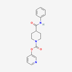 molecular formula C18H19N3O3 B1255696 Pyridin-3-yl 4-(phenylcarbamoyl)piperidine-1-carboxylate 