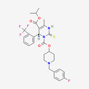 molecular formula C29H31F4N3O4S B1255707 3-O-[1-[(4-fluorophenyl)methyl]piperidin-4-yl] 5-O-propan-2-yl (4R)-6-methyl-2-sulfanylidene-4-[2-(trifluoromethyl)phenyl]-1,4-dihydropyrimidine-3,5-dicarboxylate 