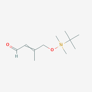 molecular formula C11H22O2Si B12557258 4-{[tert-Butyl(dimethyl)silyl]oxy}-3-methylbut-2-enal CAS No. 183592-10-1