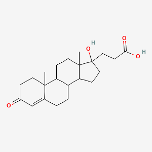 molecular formula C22H32O4 B1255729 3-(17-hydroxy-10,13-dimethyl-3-oxo-2,6,7,8,9,11,12,14,15,16-decahydro-1H-cyclopenta[a]phenanthren-17-yl)propanoic acid 