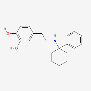 molecular formula C20H25NO2 B12557321 4-{2-[(1-Phenylcyclohexyl)amino]ethyl}benzene-1,2-diol CAS No. 142779-81-5