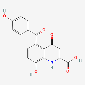 molecular formula C17H11NO6 B12557339 8-Hydroxy-5-(4-hydroxybenzoyl)-4-oxo-1,4-dihydroquinoline-2-carboxylic acid CAS No. 142808-50-2