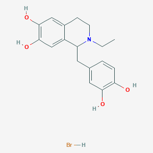 molecular formula C18H22BrNO4 B12557349 1-[(3,4-dihydroxyphenyl)methyl]-2-ethyl-3,4-dihydro-1H-isoquinoline-6,7-diol;hydrobromide CAS No. 191535-95-2