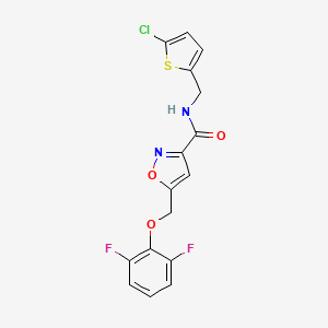 molecular formula C16H11ClF2N2O3S B1255735 N-[(5-chloro-2-thiophenyl)methyl]-5-[(2,6-difluorophenoxy)methyl]-3-isoxazolecarboxamide 