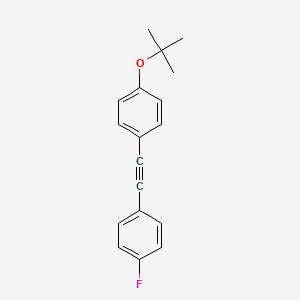 molecular formula C18H17FO B12557352 1-tert-Butoxy-4-[(4-fluorophenyl)ethynyl]benzene CAS No. 148004-80-2