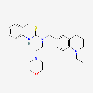 molecular formula C26H36N4OS B1255736 1-[(1-ethyl-3,4-dihydro-2H-quinolin-6-yl)methyl]-3-(2-methylphenyl)-1-[2-(4-morpholinyl)ethyl]thiourea 
