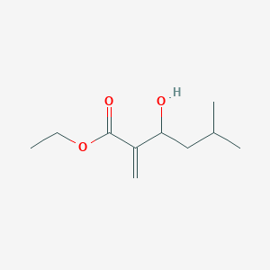 molecular formula C10H18O3 B12557377 Hexanoic acid, 3-hydroxy-5-methyl-2-methylene-, ethyl ester CAS No. 147849-97-6