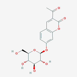 molecular formula C17H18O9 B1255739 3-乙酰基-7-β-D-葡萄吡喃糖基氧基香豆素 CAS No. 20943-16-2