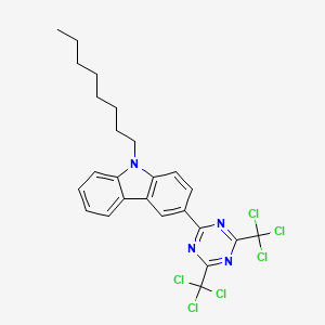 molecular formula C25H24Cl6N4 B12557415 3-[4,6-Bis(trichloromethyl)-1,3,5-triazin-2-yl]-9-octyl-9H-carbazole CAS No. 184677-93-8